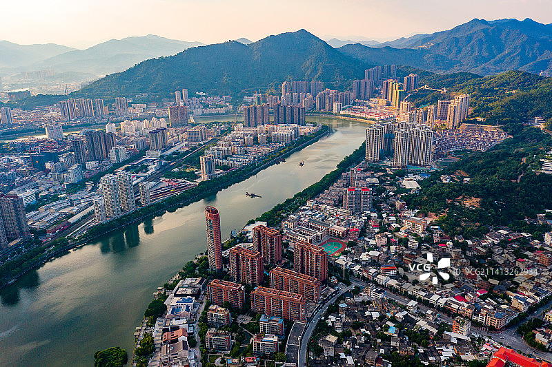 安溪县城航拍图片素材