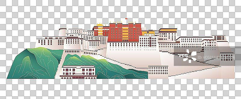 西藏拉萨地标建筑布达拉宫图片素材