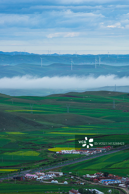 辉腾锡勒草原（黄花沟景区）风光 草原、蒙古马、黄牛等图片素材