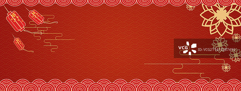 红色新年喜庆中国风背景图片素材