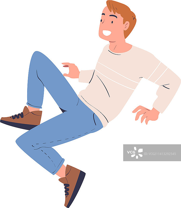 快乐的男人在上面跳跃图片素材