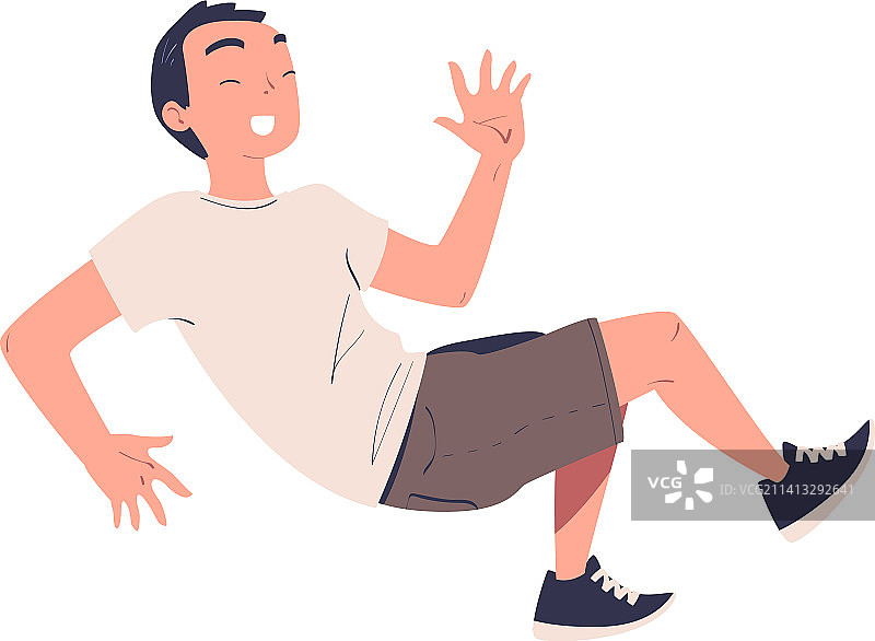 快乐的男人在上面跳跃图片素材