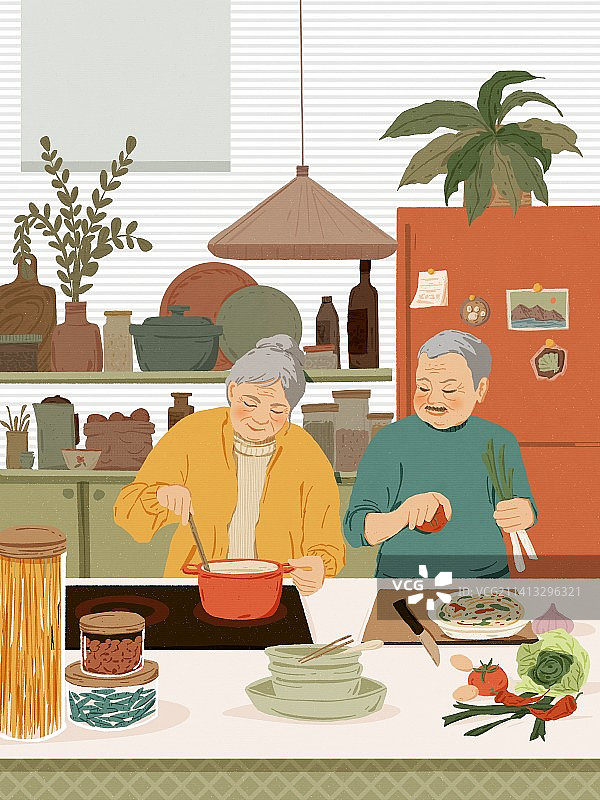 爸爸妈妈一起下厨房图片素材