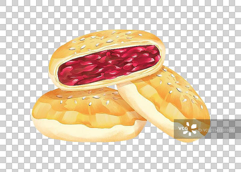 鲜花饼插画元素图片素材