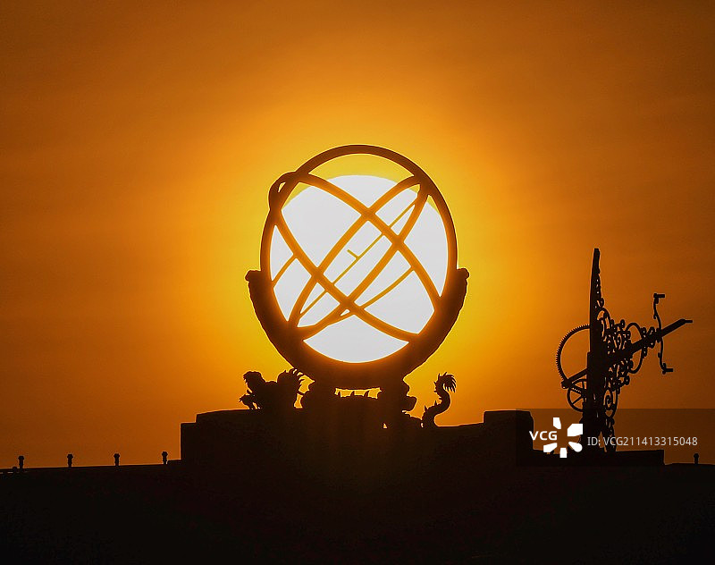 古观象台落日图片素材