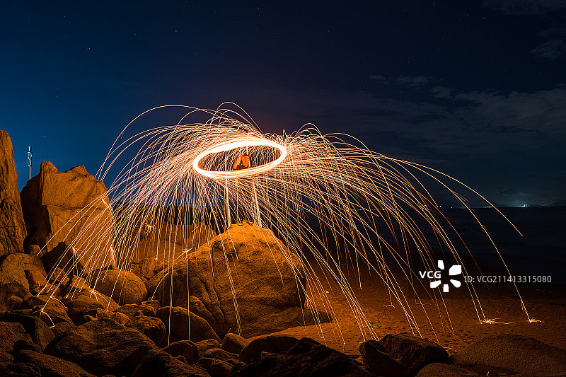 夜景光绘图片素材