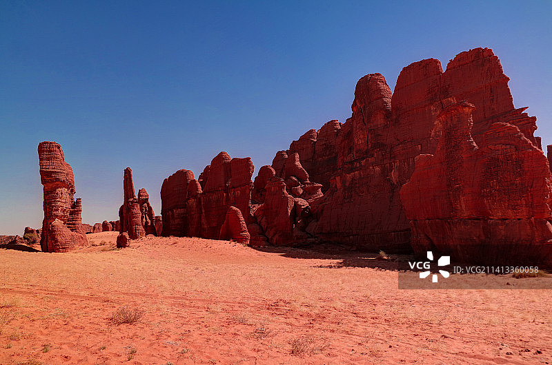 乍得恩内迪高原（又名石林）的抽象岩层图片素材