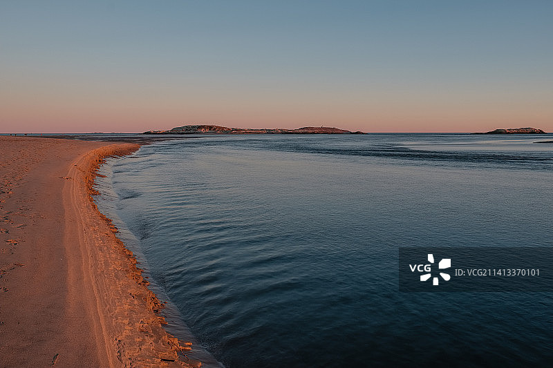 美国波帕姆海滩日落美景图片素材