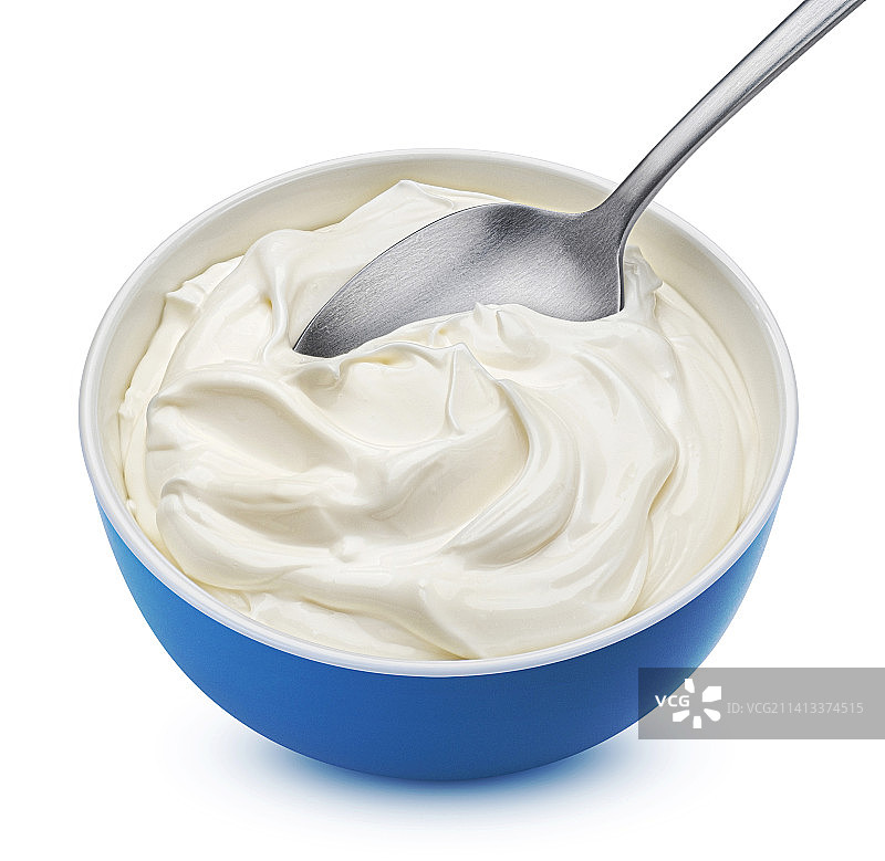 勺子酸奶油碗图片素材