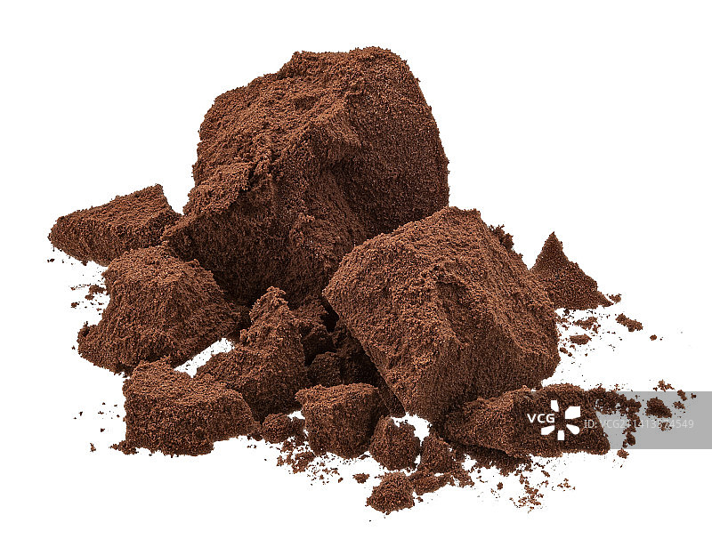 白色背景下的巧克力粉图片素材