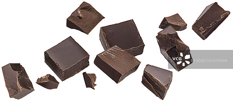掉落的巧克力块图片素材