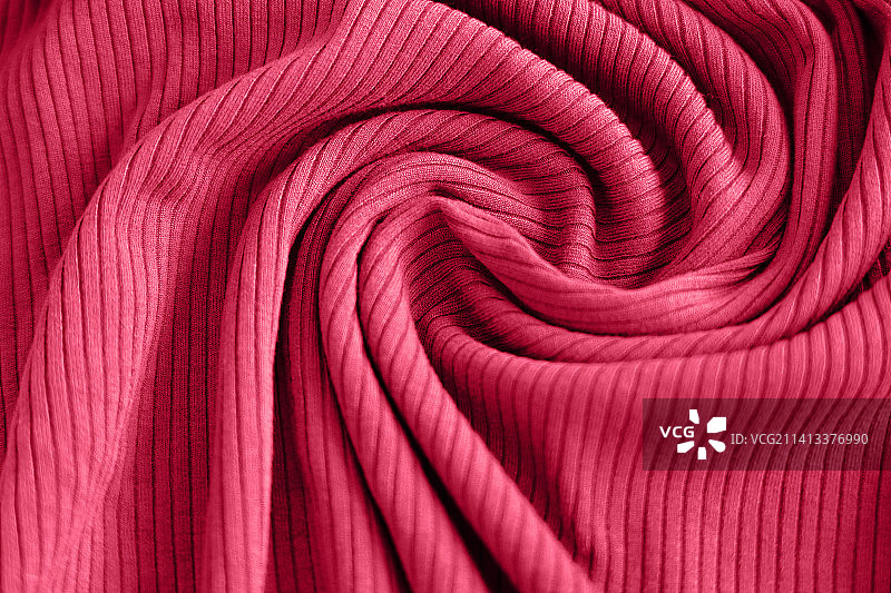 2023年度代表色万岁品红色，布料的罗纹纹理图片素材
