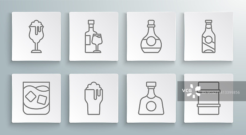 威士忌酒瓶酒杯套装图片素材