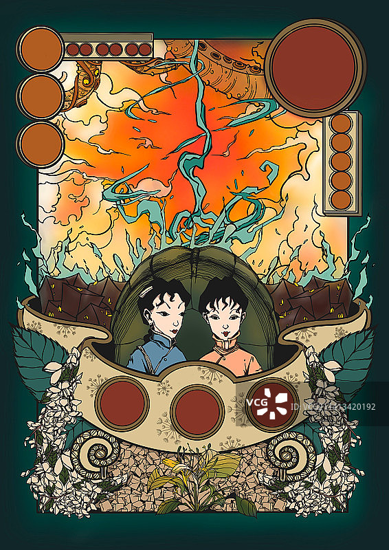 龟苓膏包装插画图片素材