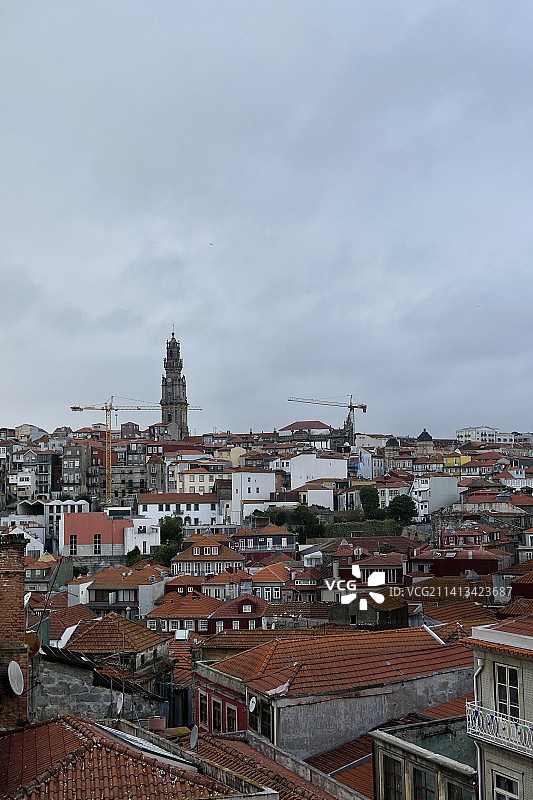 葡萄牙波尔图城镇景观高角度视图图片素材