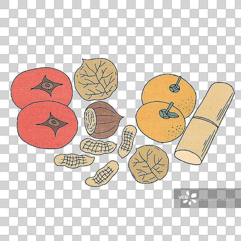 围炉煮茶点心干果、水果图片素材