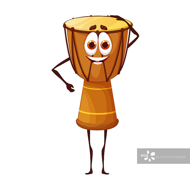 卡通非洲鼓乐器角色图片素材