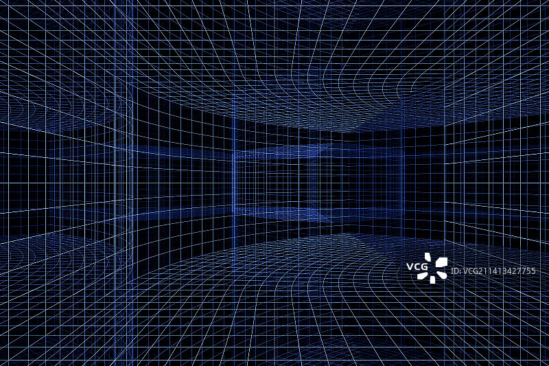 3D渲染网格线条数码信息通道图片素材