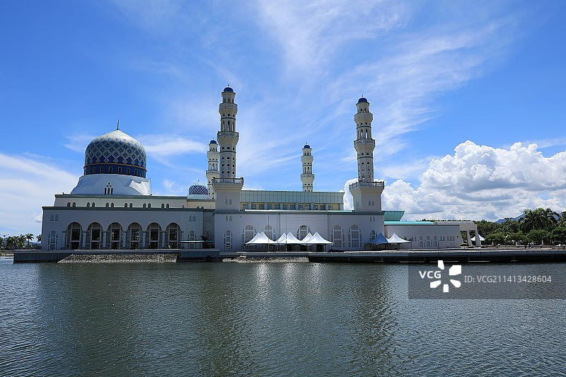 马来西亚沙巴水上清真寺图片素材