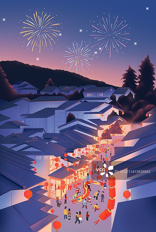 元宵节夜晚图片素材