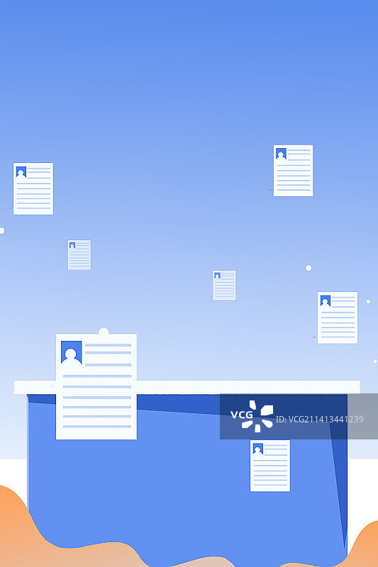 卡通手绘招聘面试插画图片素材