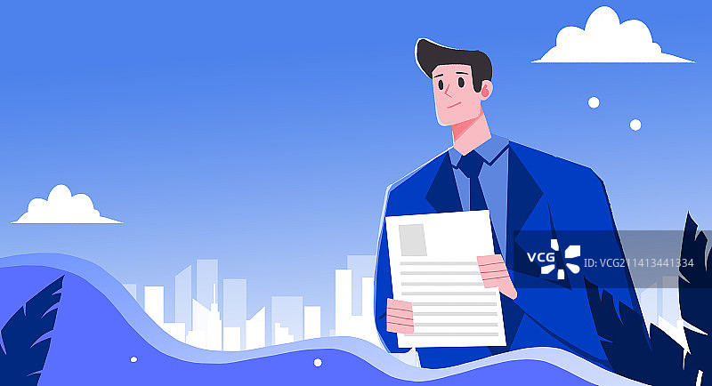 卡通手绘招聘面试插画图片素材