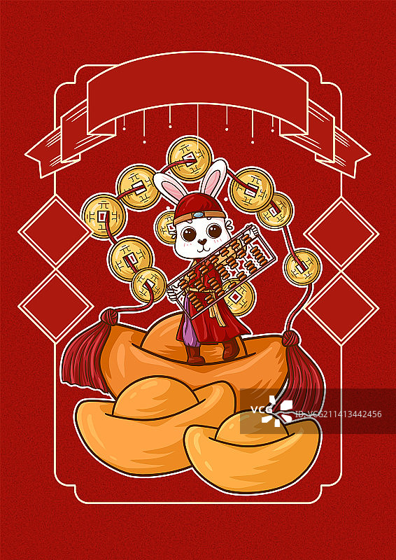 兔年-财源滚滚图片素材