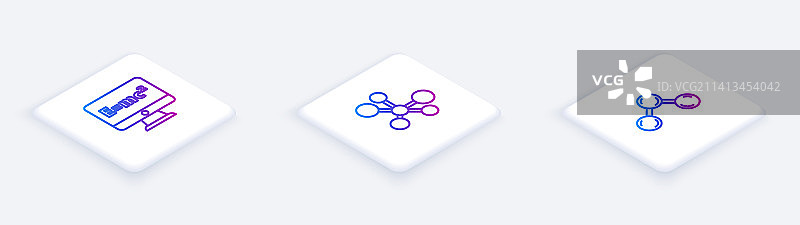 一套2.5D线条方程解和分子图片素材