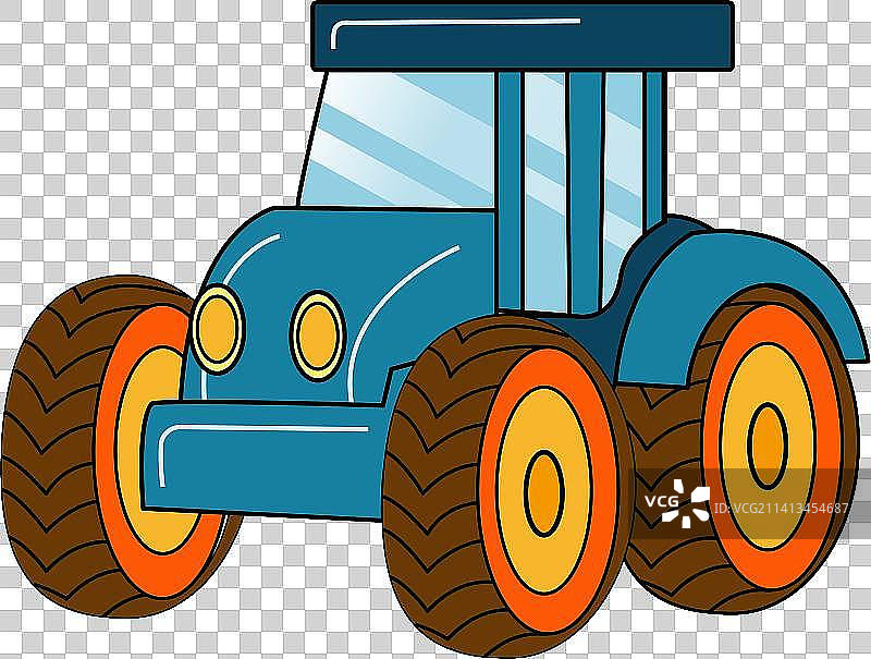 矢量插画拖拉机免扣元素图片素材