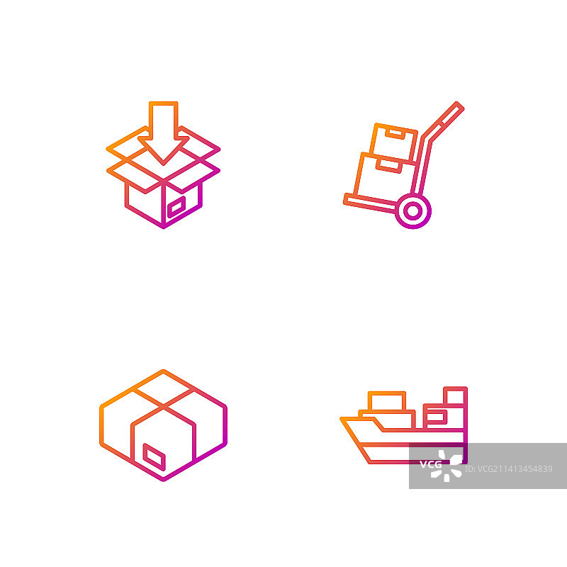 货船和纸箱图片素材