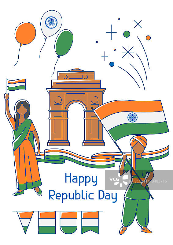 印度共和国日快乐图片素材