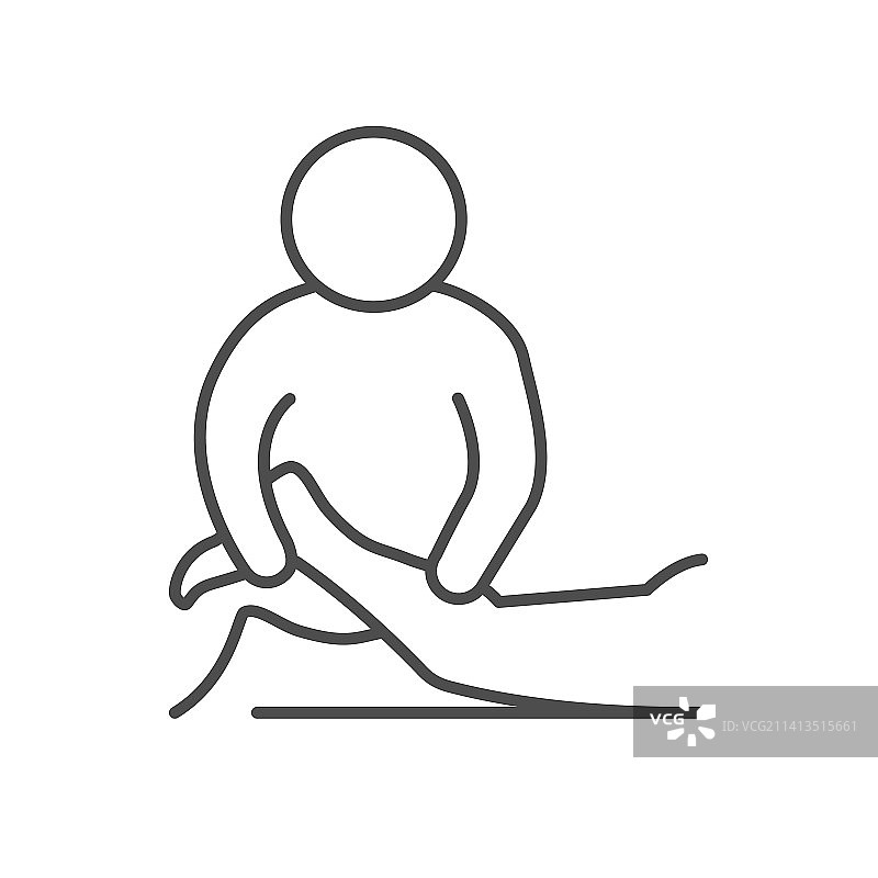 腿部按摩线条轮廓图标图片素材