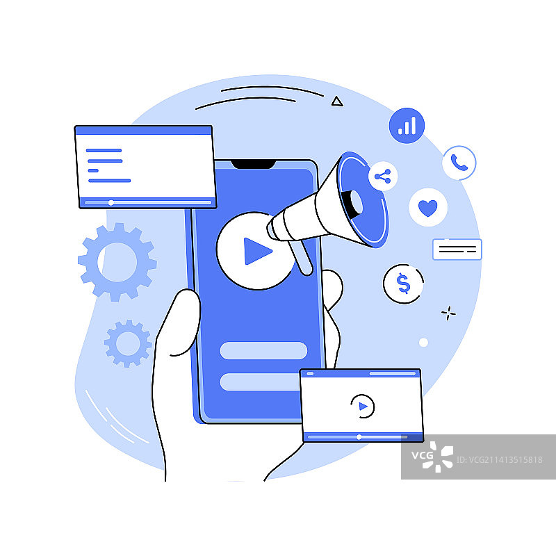 孤立的视频广告卡通图片素材