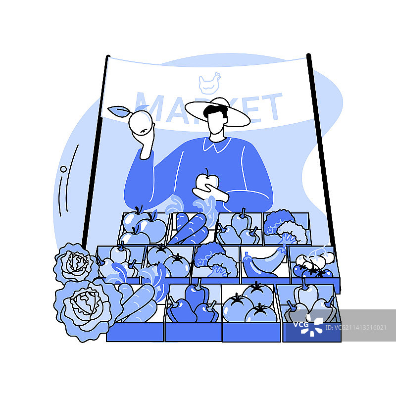 农贸市场卡通插画图片素材
