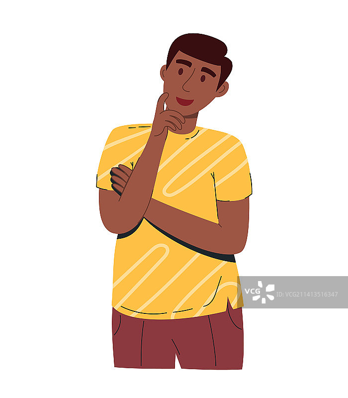 沉思的年轻男子图片素材