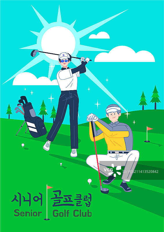 高尔夫：爱好，休闲活动，锻炼，高尔夫球场，球杆，老年人，银发生活，挥杆图片素材