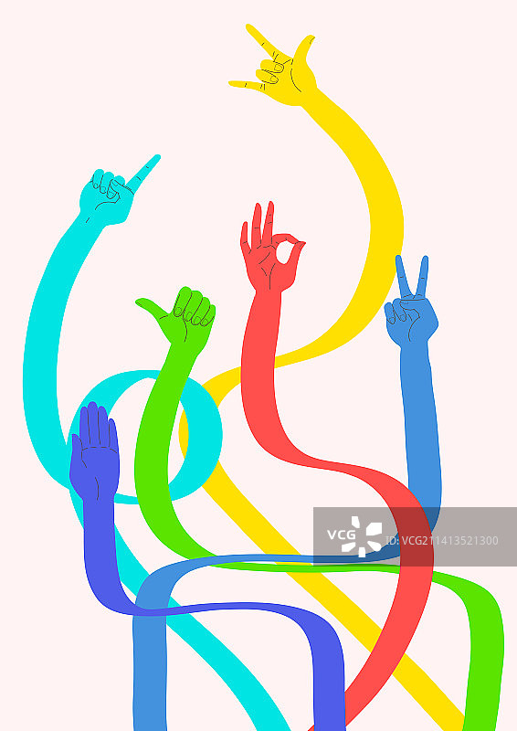 人手、手势、运动、抽象、彩色图片素材