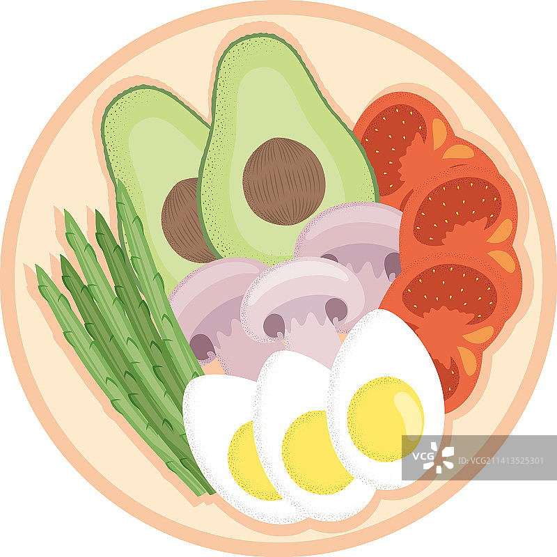 煮鸡蛋和蔬菜图片素材
