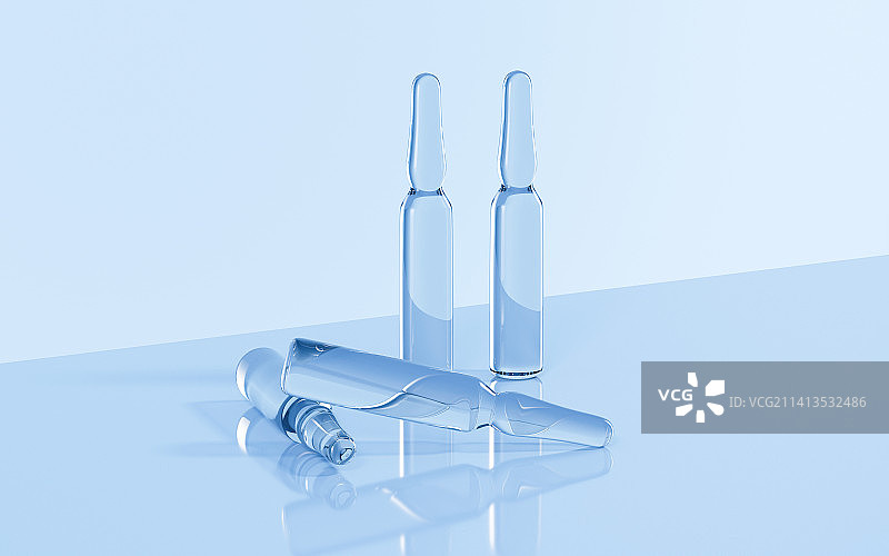 实验室里的安瓿瓶3D渲染图片素材