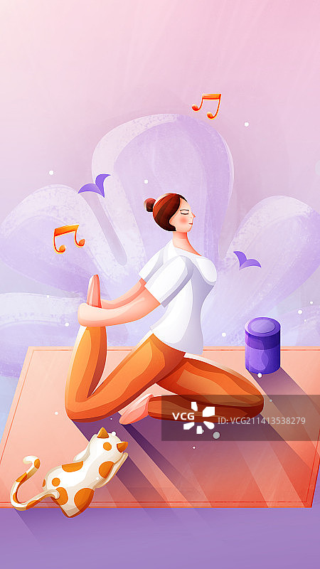 练瑜伽的女孩图片素材