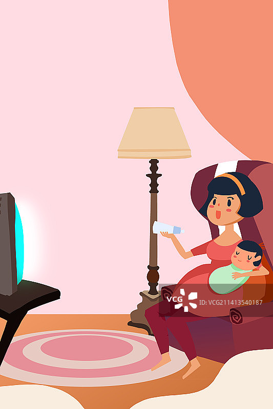 卡通手绘母婴插画图片素材