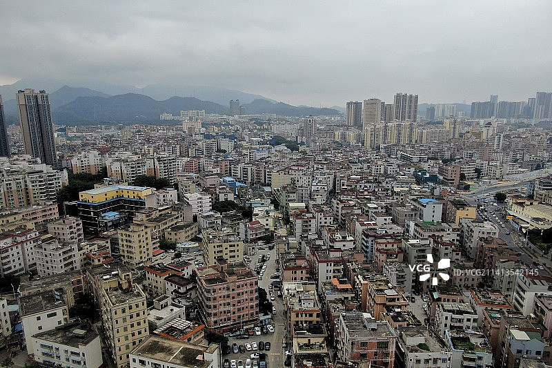 广东深圳横岗城市航拍图片素材