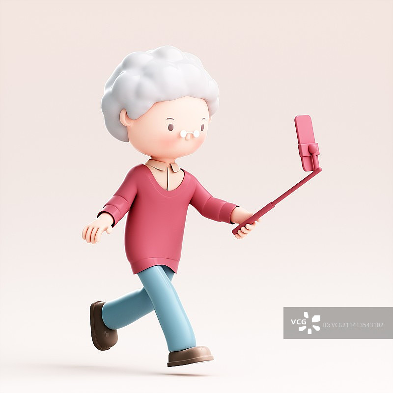 3D渲染的可爱卡通人物图片素材