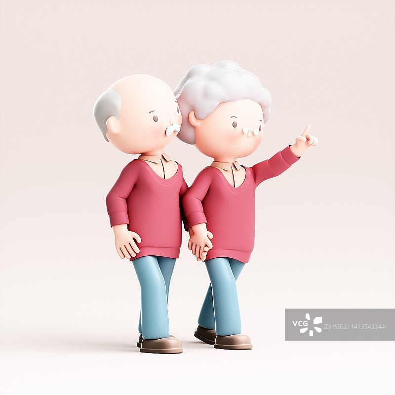 3D渲染的可爱卡通人物图片素材