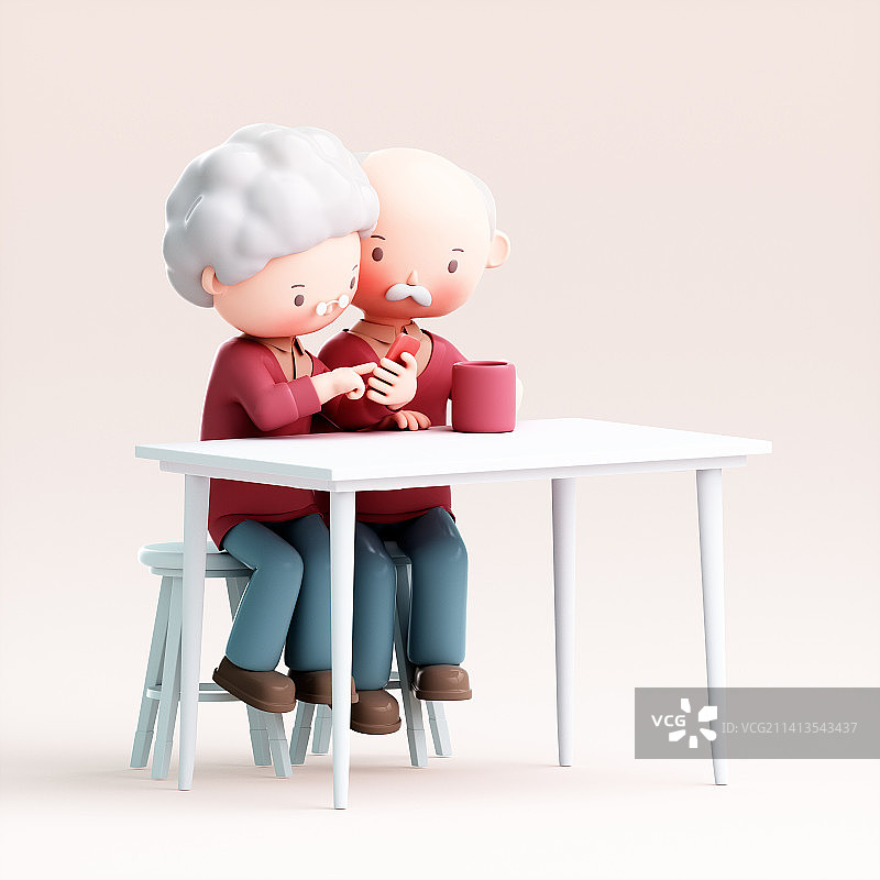 3D渲染的可爱卡通人物图片素材