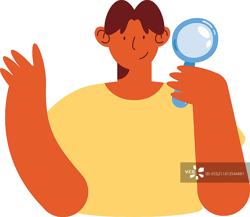 手持放大镜的男人图片素材