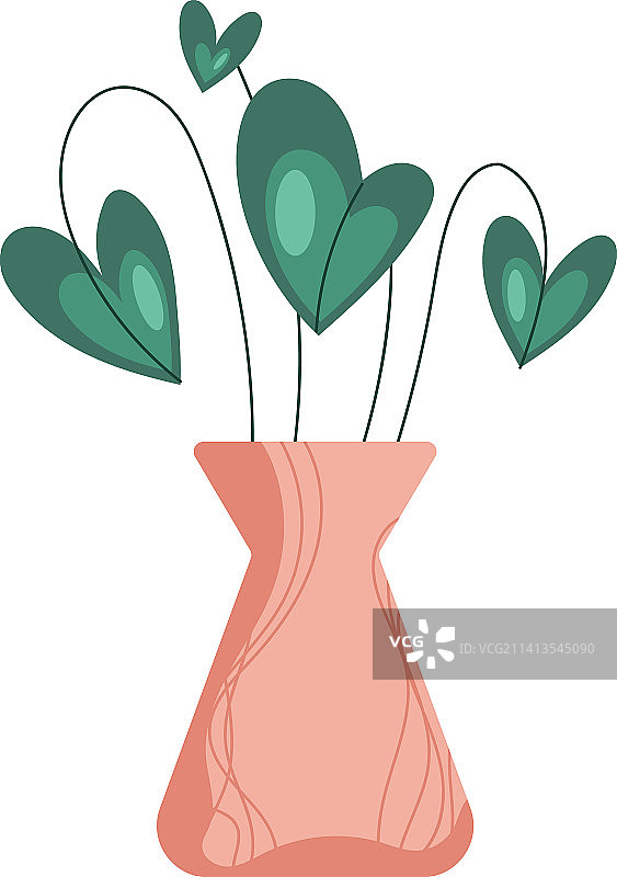 粉色花瓶里的室内盆栽图片素材