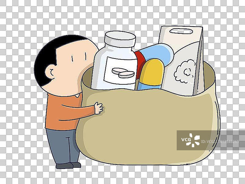 元素：买药囤药的人物图片素材