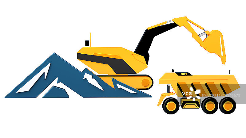 C4D智慧无人矿区场景图图片素材