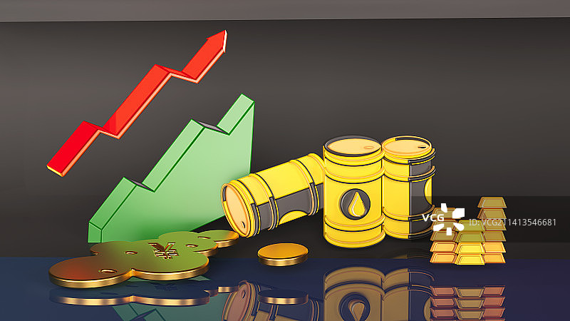 C4D原油价格油桶插图图片素材